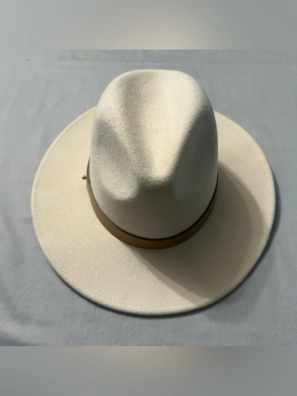 Lack of Color Ivory Wool Rancher Hat Sz M 57cm Cream Teardrop Crown Flat Brim